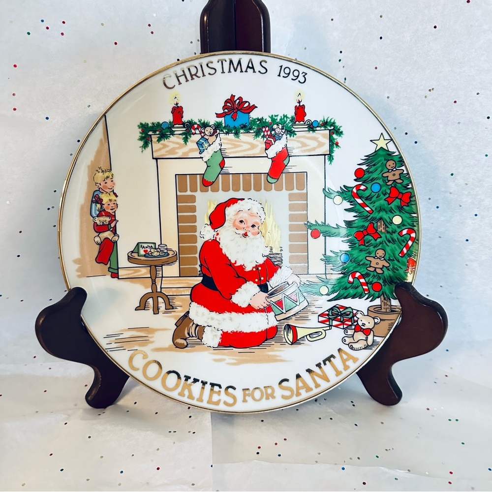 Vintage Christmas Plate, Cookies for Santa, 1993